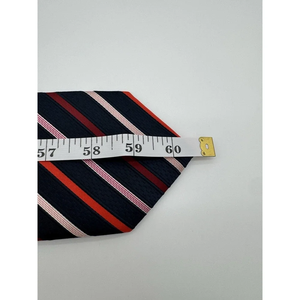 Imani Uomo Tie Black Red White Striped Classic Diagonal Stripe Men's Tie
